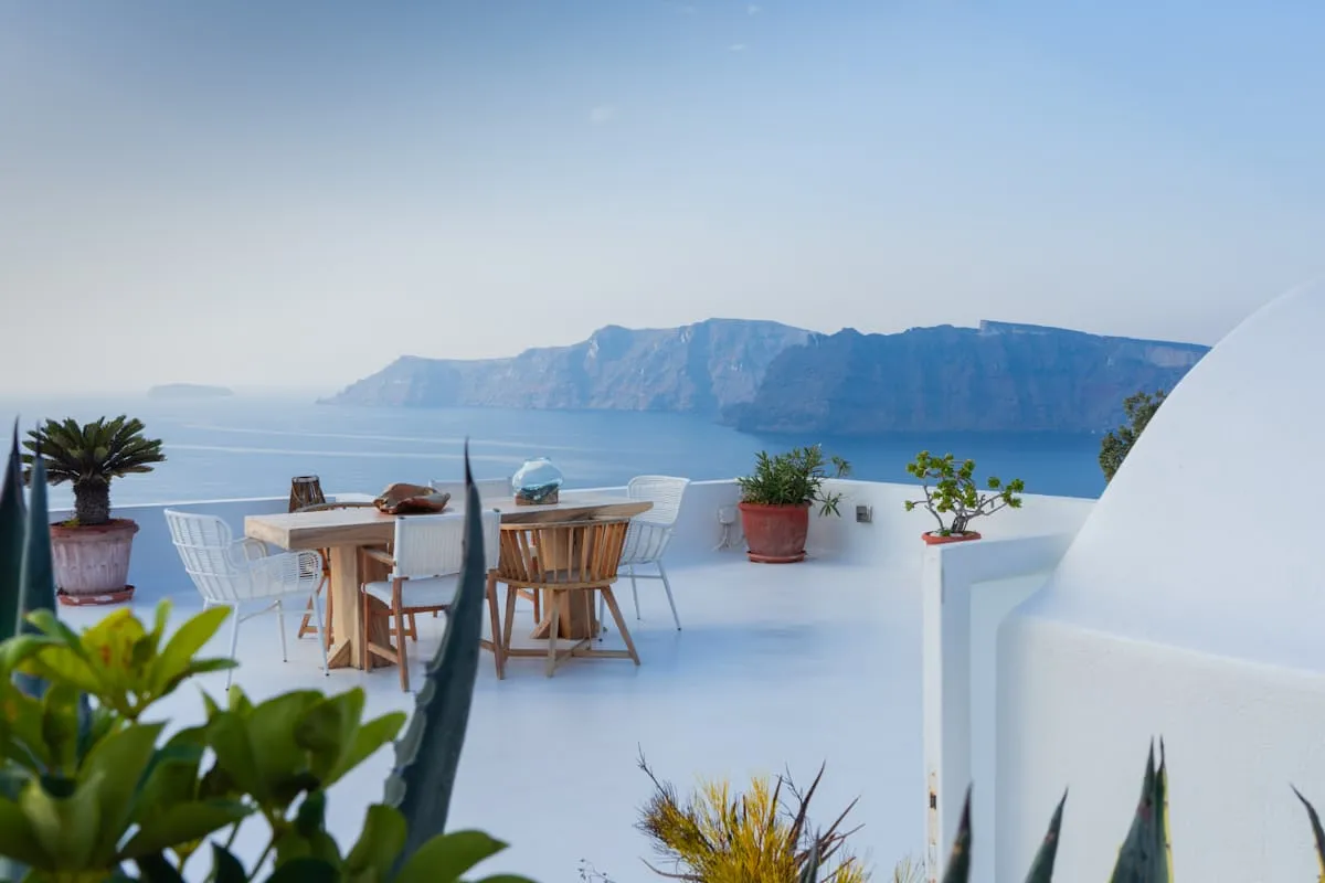 Terrasse med fjordutsikt